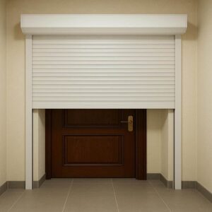حفاظ کرکره ای برقی پشت درب آپارتمان