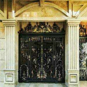villa - door - wrought - iron - ha درب حیاط ساده و شیک فلزی