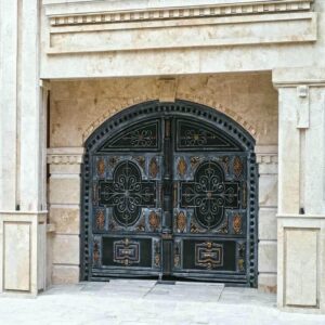 villa - door - wrought - iron - hk ساخت درب حیاط ورودی ویلایی شیک