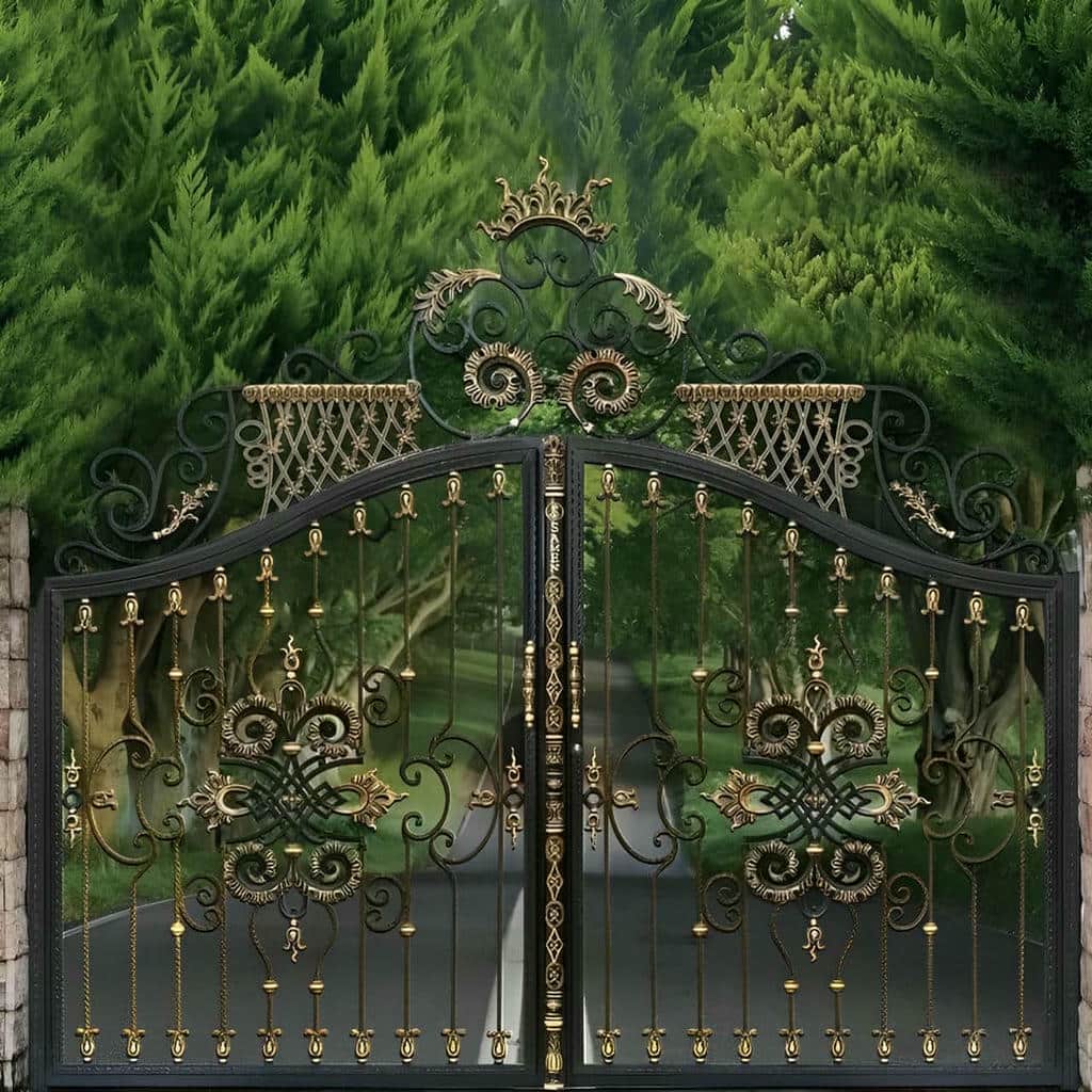 villa-door-wrought-iron-js ساخت درب ویلایی فرفورژه
