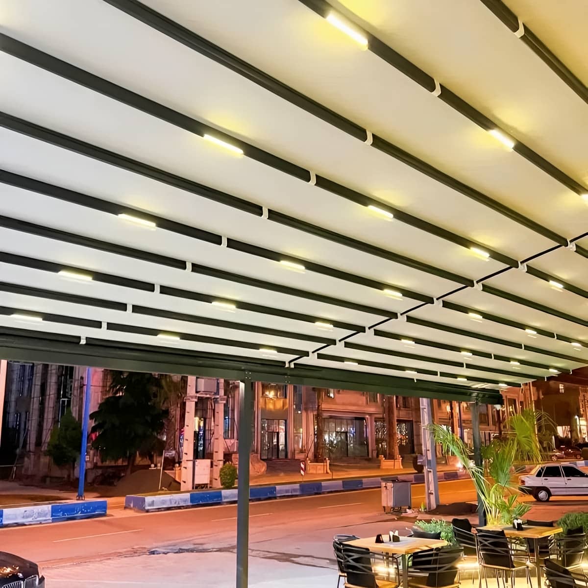 سقف برقی پارکینگ خودرو با یراق اتصال محکم سقف برقی پارکینگ خودرو با یراق اتصال محکم