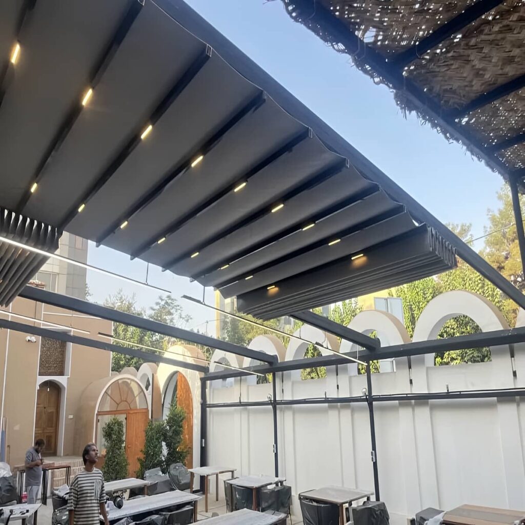 قیمت سقف برقی حیاط با رنگ کوره‌ای