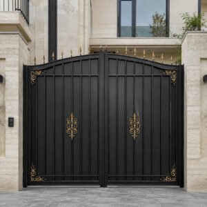 13 طرح درب پارکینگ مشکی طلایی
