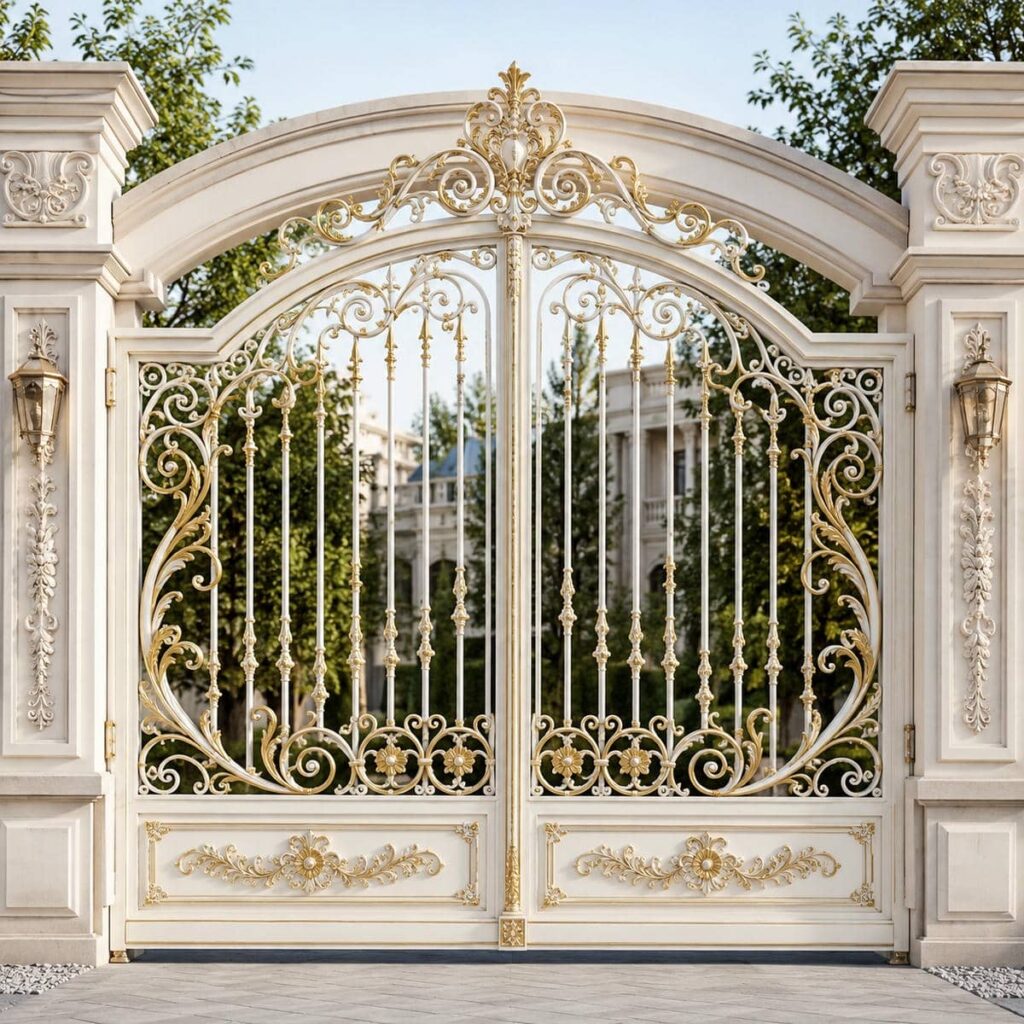 اجرای درب باغ فلزی لولایی برای ورودی باغ