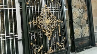 8 نمونه درب پارکینگ برش لیزری طرح هندسی