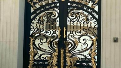 11 نمونه درب پارکینگ دو لنگه عریض