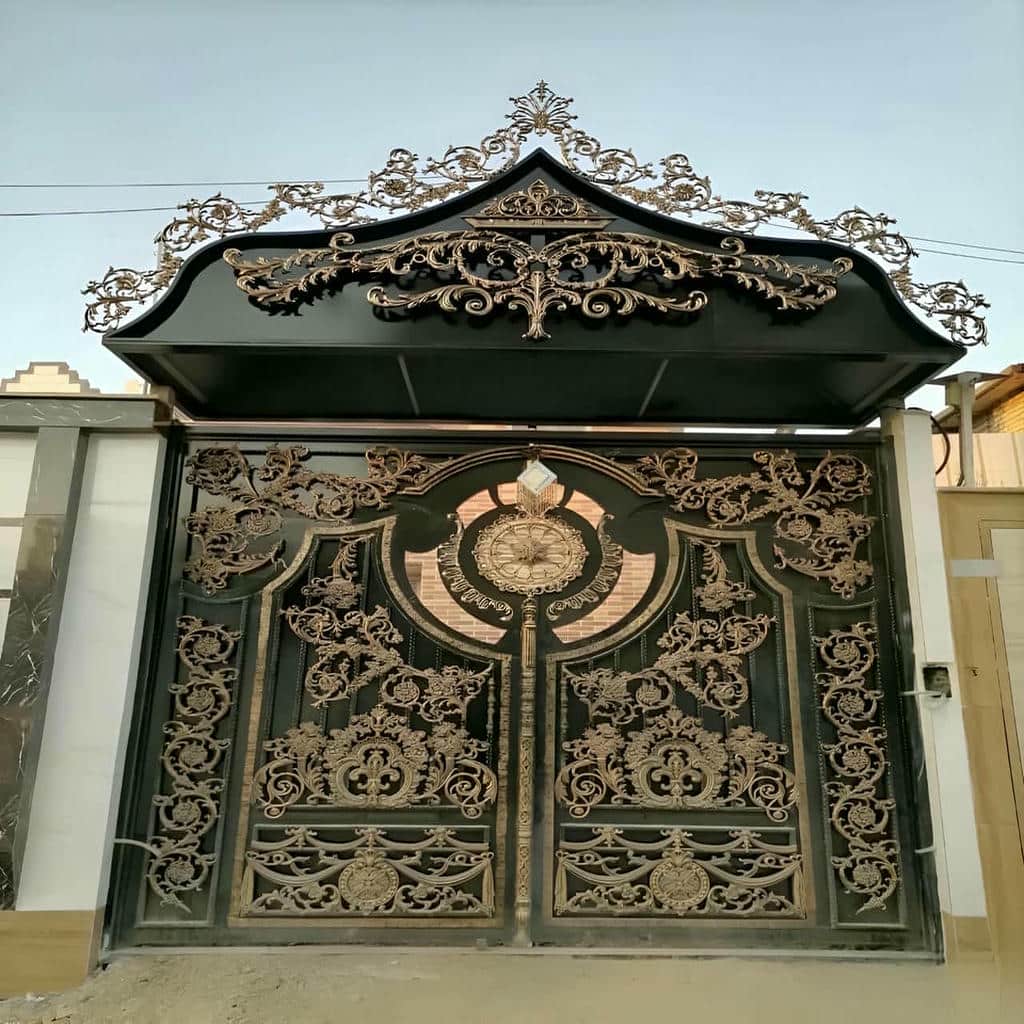 10 طرح درب ویلا مدرن نمای سنگی