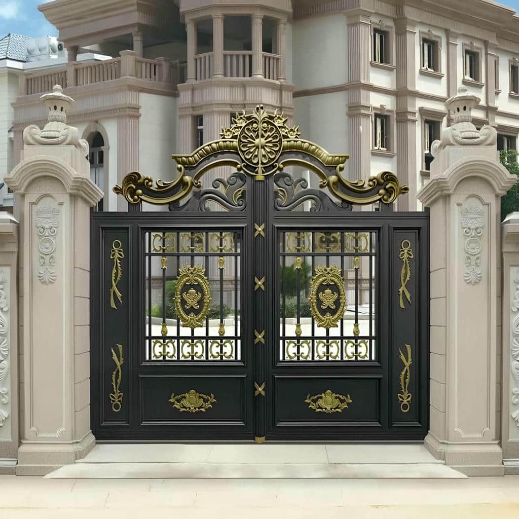 طرح فرفورژه درب حیاط مشبک نورگیر برای نصب مطمئن