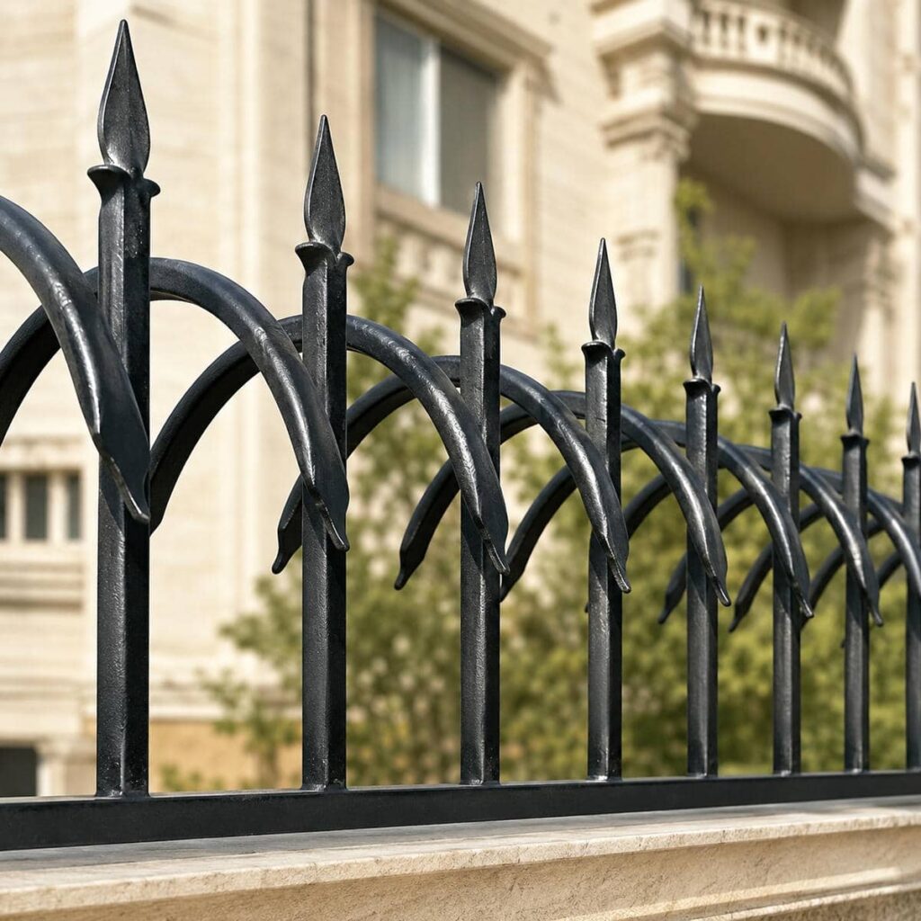 اجرای حفاظ دیوار فلزی ردیفی با ردیف‌های منظم