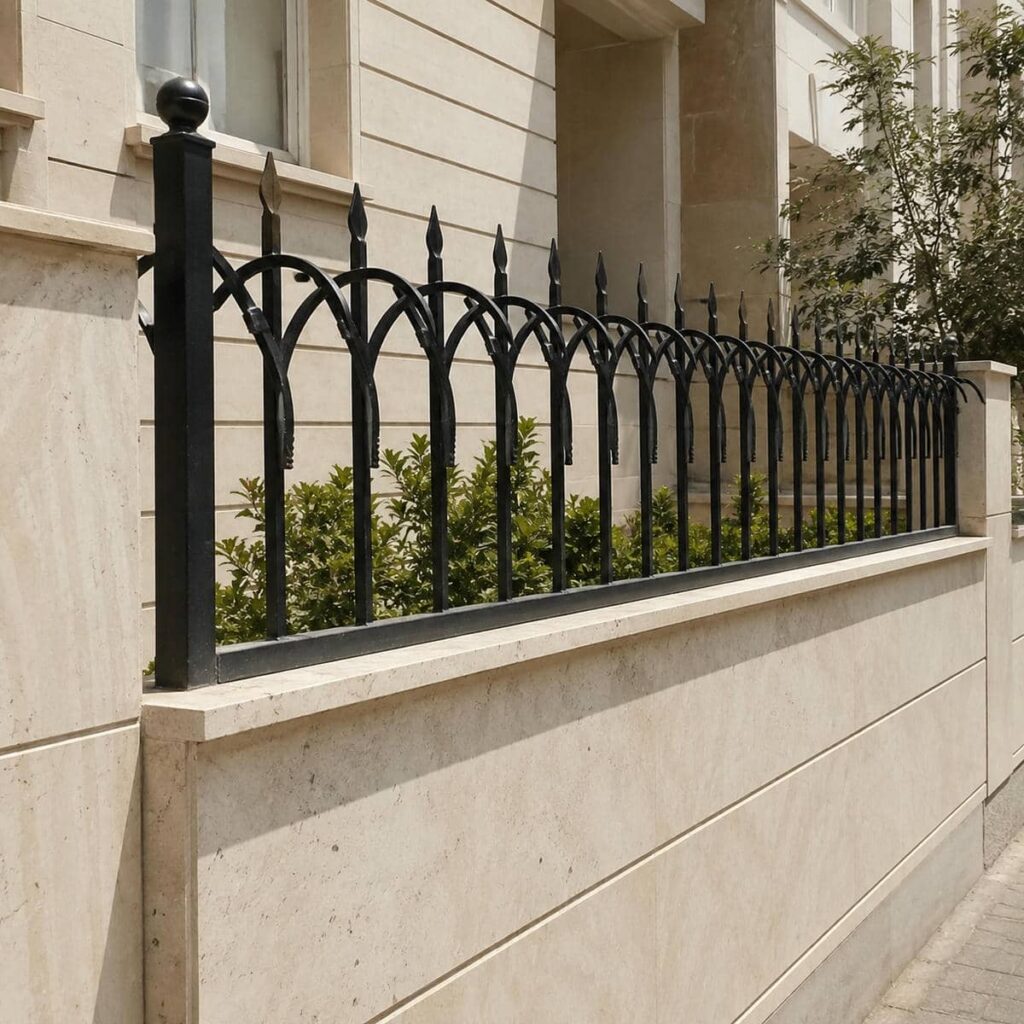 نصب حفاظ دیوار رنگ کوره ای روی تاج دیوار