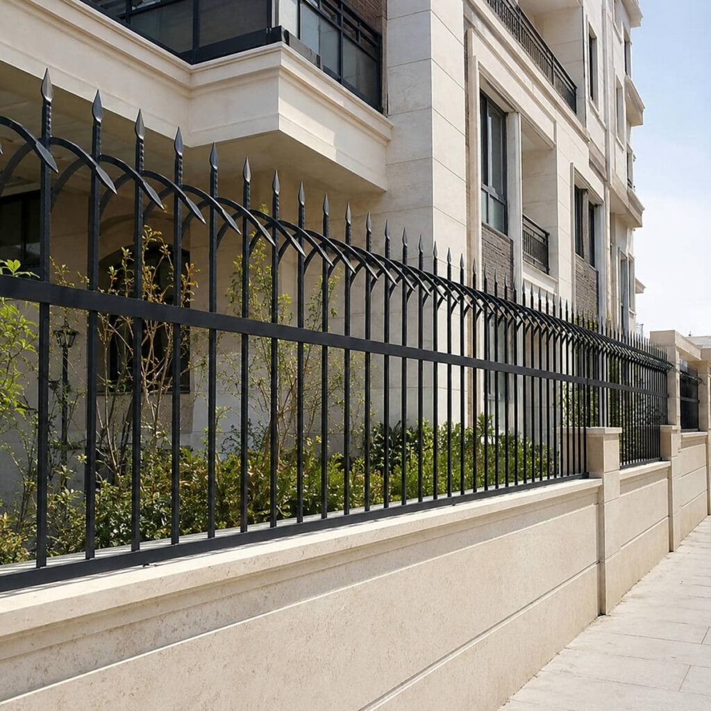 نصب حفاظ روی دیوار حیاط مسکونی روی تاج دیوار