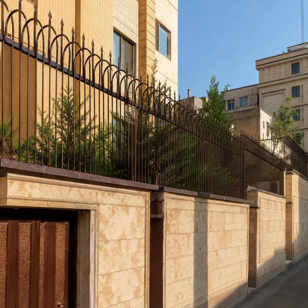حفاظ دیوار سیم خاردار ترکیبی با پوشش محافظ مقاوم