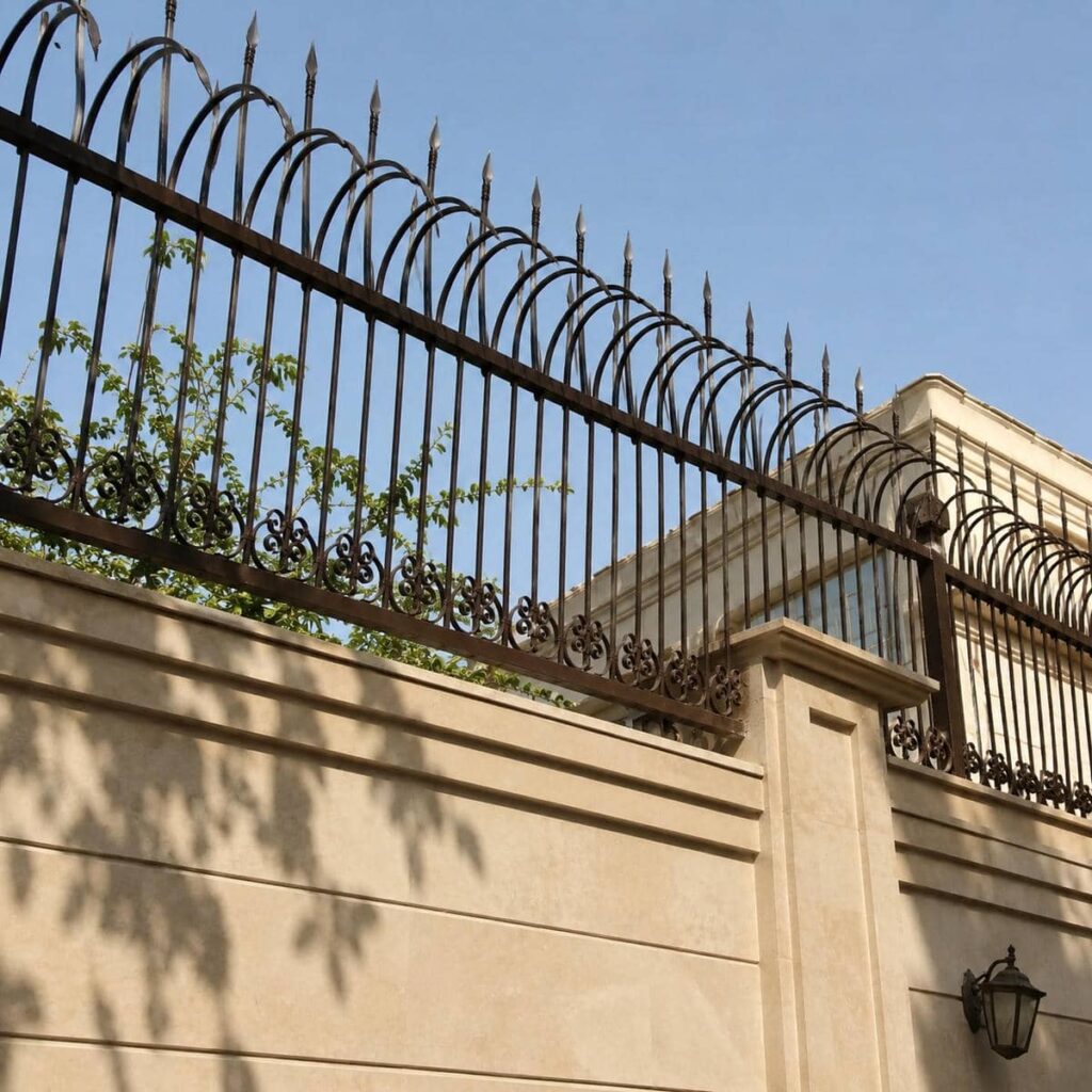 ساخت حفاظ دیوار ویلایی مدرن طرح نیزه برای نمای ویلا