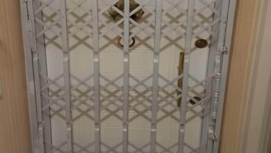 حفاظ متحرک فلزی ورودی ساختمان