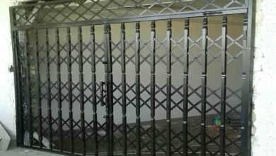 حفاظ آکاردئونی فلزی ورودی ساختمان