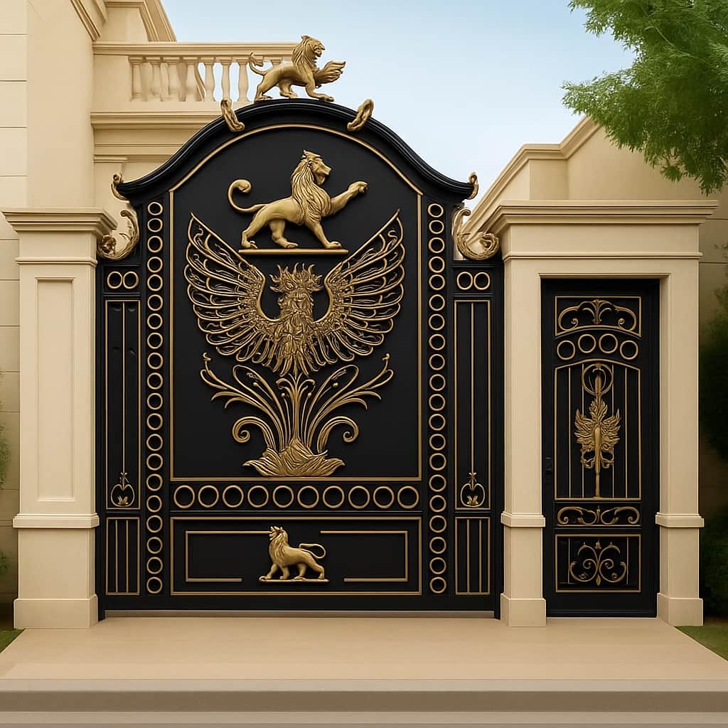 درب حیاط ساده با جوشکاری تمیز