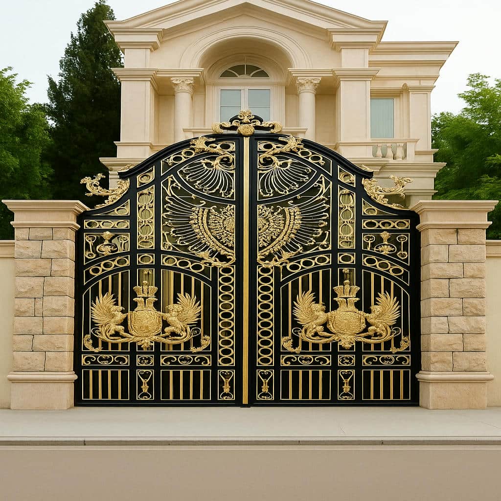 درب حیاط طوسی با طراحی جمع و جور